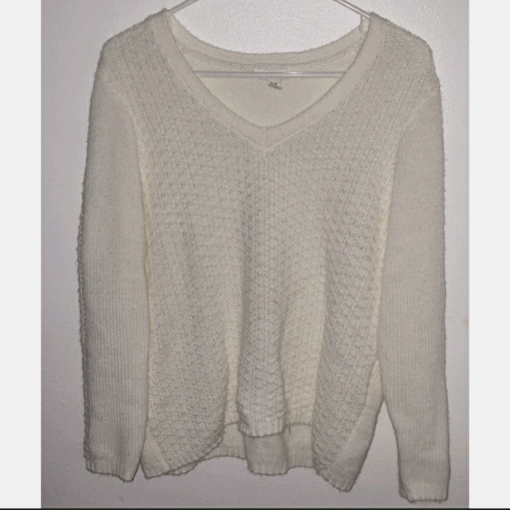 White V Neck Sweater